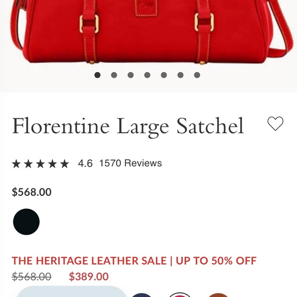 Dooney & Bourke Large Florentine Satchel in Red. - Picture 12 of 12
